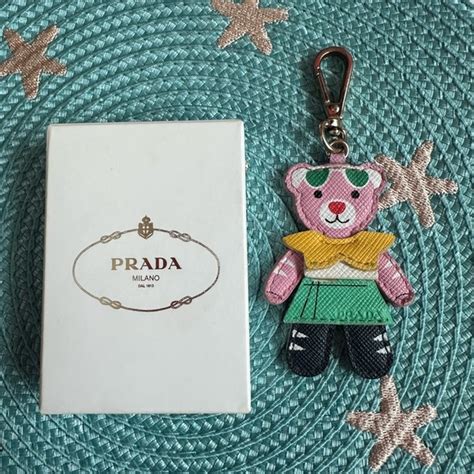 prada red bear|Prada keychains.